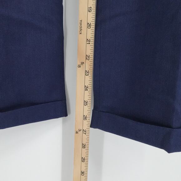 Ted Baker Pants Mens 40x27 Blue Pleated Straight Leg Business Cuffed Pleated - Picture 8 of 13